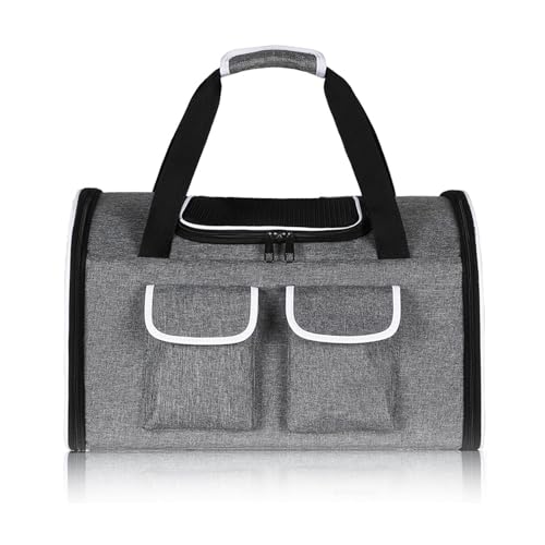 PETCUTE Katzenrucksack Hunderucksack für Katzen und Kleine Hunde,Atmungsaktiv Haustier Rucksack Katzentransportbox mit Herausnehmbarer Matte,Faltbar Katzentasche,Multifunktionales Transportbox Hund