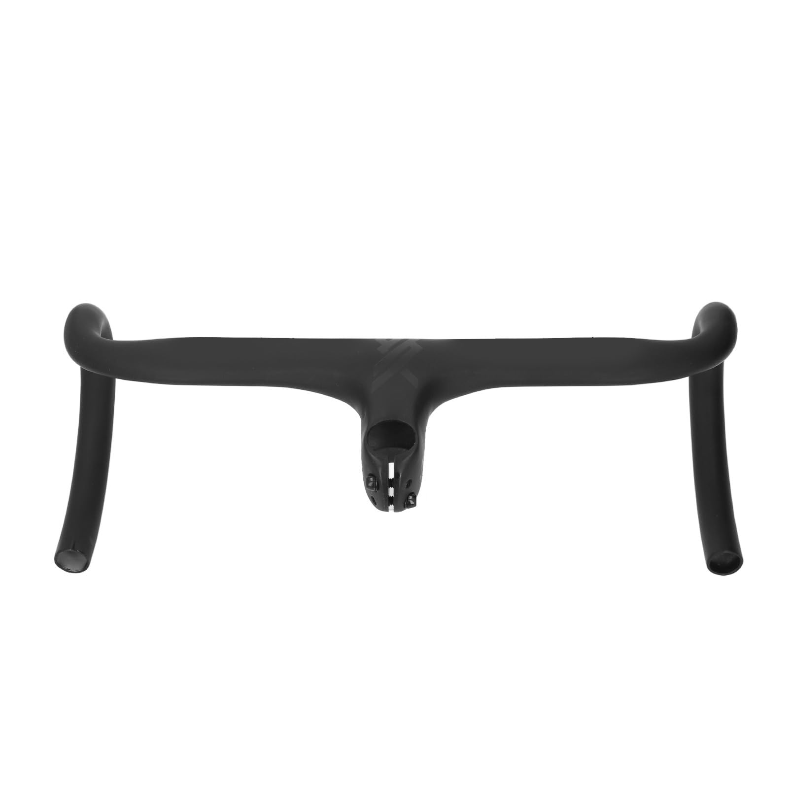 Fahrradlenker Leichter integrierter gebogener Lenker aus Aluminiumlegierung für Straßenfahrräder (Ganz schwarz) Sports & Outdoors