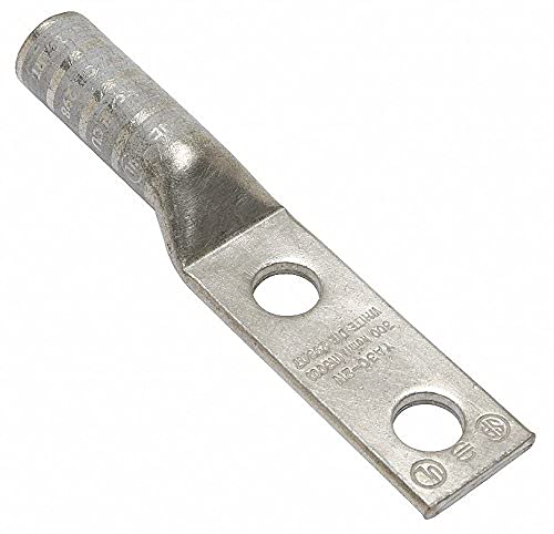 Burndy Llc Burndy 300 kcmil Two-Hole Lug Compression Connector, Straight Barrel, White