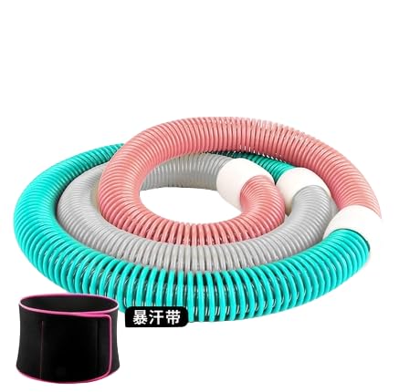 フラフープ ダイエット ソフトフラフープ ダイエット用 静音式 縁取りデザイン 肌を挟まない スプリングフラフープ PVC ソフトスプリング ポータブル 重み付け 多機能トレーニング 室内 屋外用 男女兼用 ((濃いめ)ライトグリーングレー M3.2g)