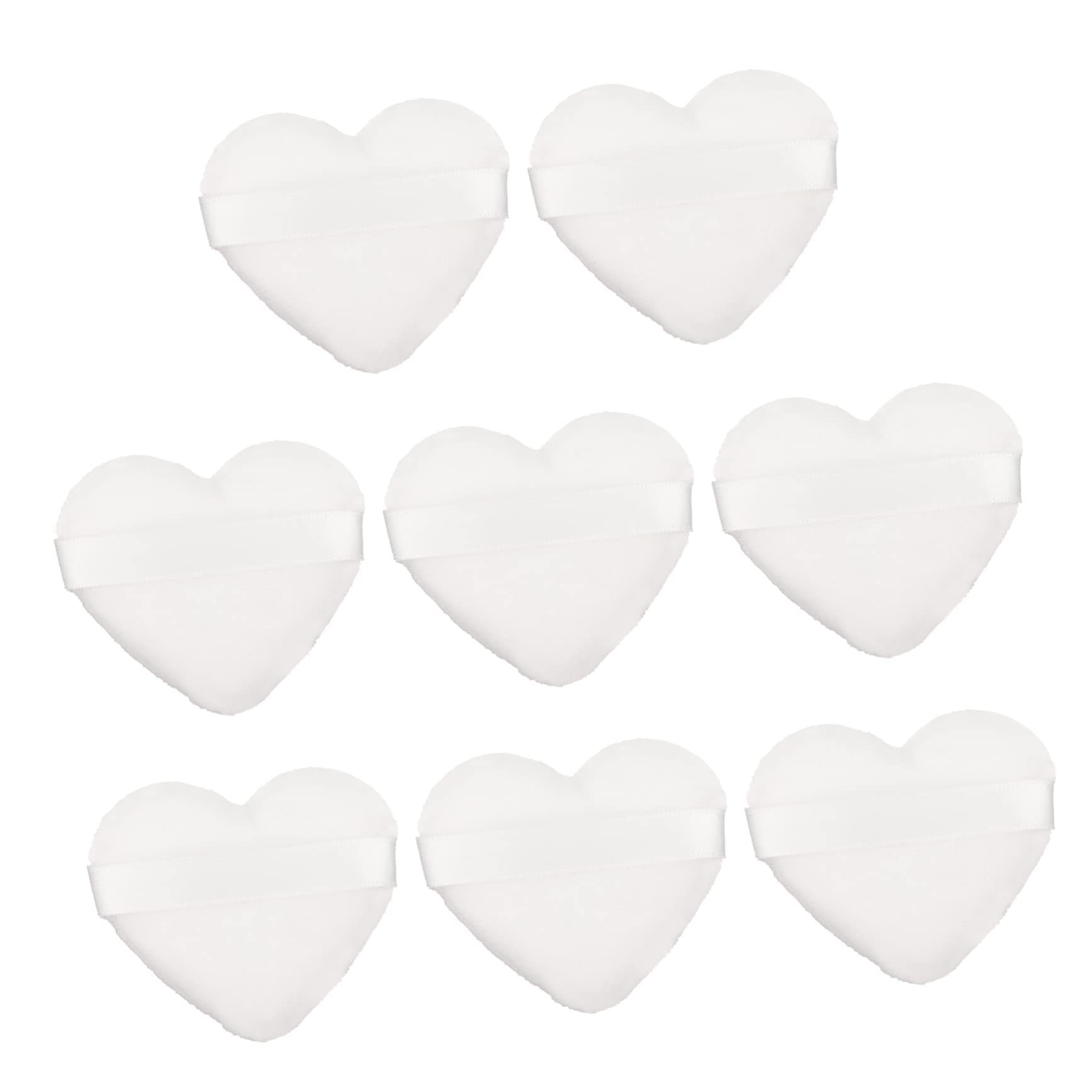 OSOLADY 8Pcs Heart Shaped Makeup Powder Puff Soft Loose Powder Applicators for Foundation and Blush for Home and Beauty Salon Use Easy to Clean and Portable