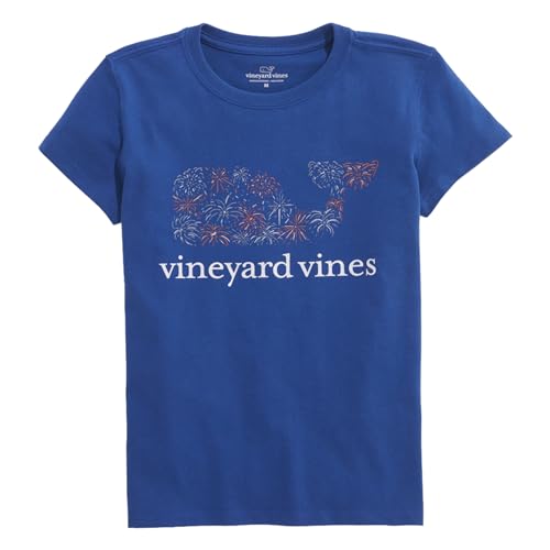 vineyard vines Girls' Glitter Fireworks Whale Short-Sleeve Tee