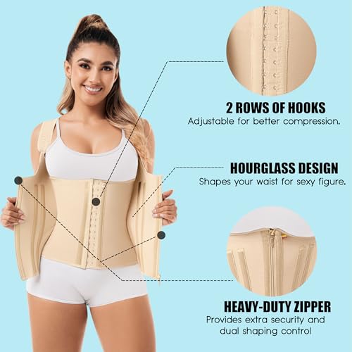 Image of LadySlim REAL COLOMBIAN Fajas Colombianas Reductoras LATEX Chaleco Vest Waist Trainer Cincher Workout Girdle