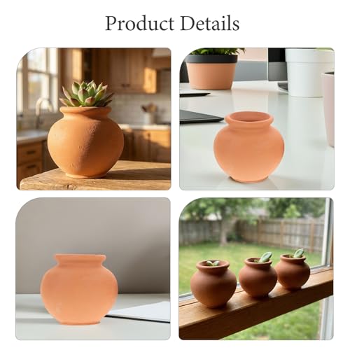 Mini pots de fleurs en terre cuite orange : la solution gain de place HEMOTON