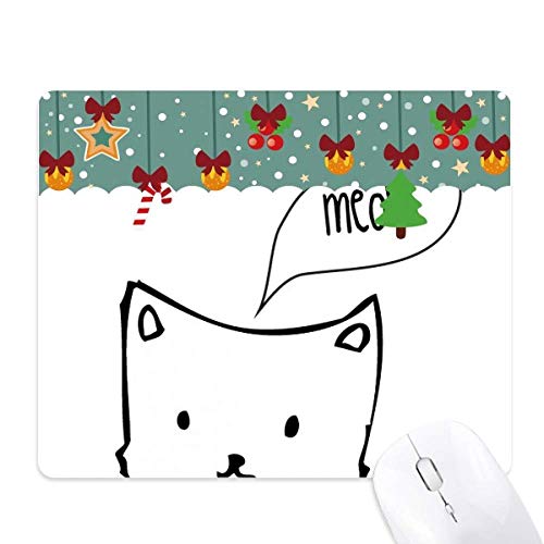 Alfombrilla de ratón con diseño de cabeza de gato y base estable color blanco