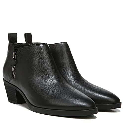 Vionic Cecily Women's Ankle Heeled Boot Black Wp Tmbl Lthr - 8 Medium #TOP1
