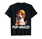 Découvrez cet adorable motif épagneul breton avec une illustration d'un joli chien breton en tant que photographe, et le jeu hilarant : Pup-arazzi.