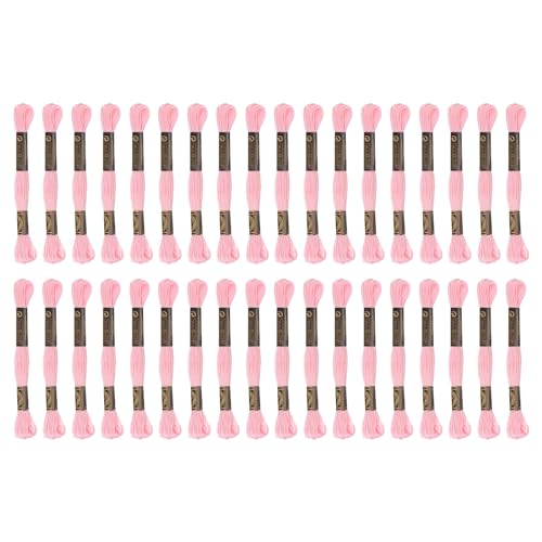 Image of HARFINGTON 3pcs 12 Skeins Embroidery Floss 8.75yds(8m) Egyptian Long-Staple Cotton Cross Stitch Thread for Sewing DIY Bracelet Yarn String and Crafts, Cotton Candy(6151)