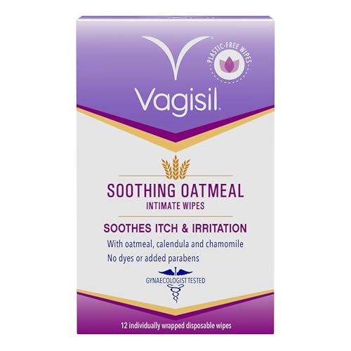 VAGISIL Soothing Oatmeal Intimate Wipes for Burning & Irritation 12 Wipes Sachet