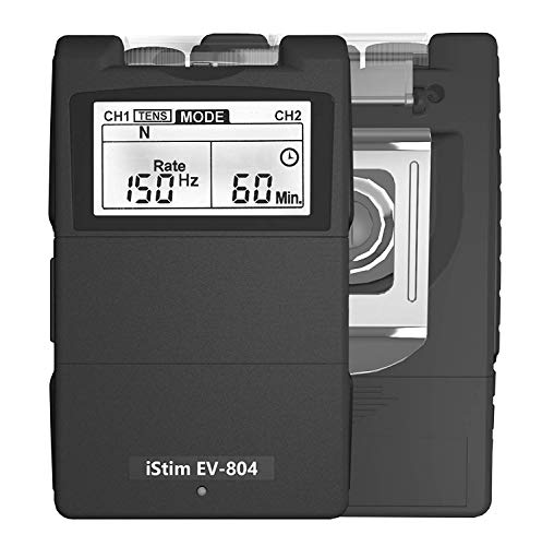 Istim Ev-804 Tens/Ems 2 Channel Rechargeable Combo Machine Unit - Muscle Stimulator + Back Pain Relief And Management- 7 Modes/24 Programs/Backlit (Including Electrodes Pads) #TOP4