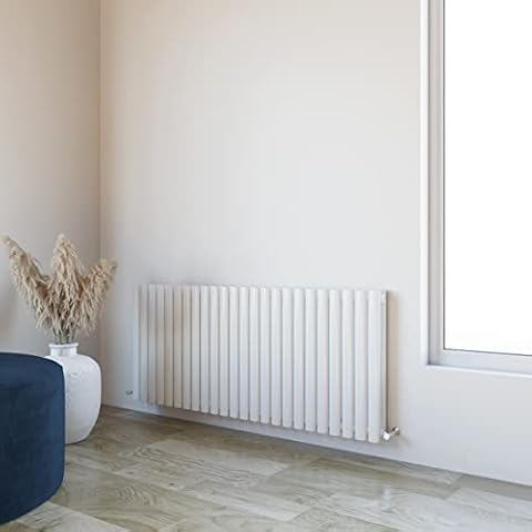 Oval Column Radiator 600x1416mm Horizontal Design Double Central Heating White Rad Cover