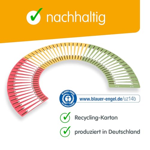 perfect line • 75 Stapling Strips Cardboard, Recycled Cardboard, 250 g/m², Made in Germany (Red, Green, Yellow) - Image 4