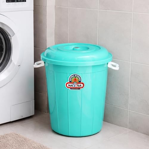 Image of Nayasa Bucket 32 with Lid- 30 Ltrs,Plastic Water Storage Bucket| Unbreakable Multipurpose Storage, Green
