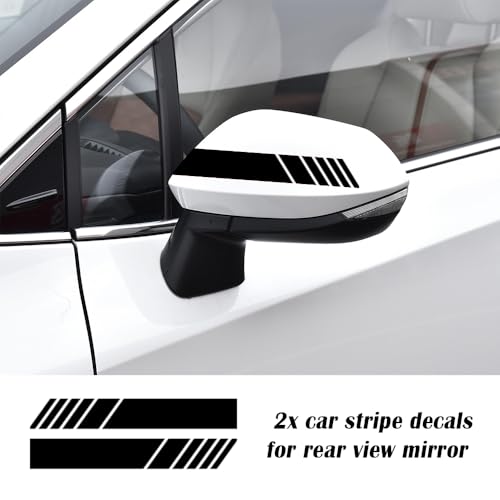 5 Stück Auto Aufkleber,1 Stück Motorhauben Aufkleber+2 Stück Auto Aufkleber Seite+2 Stück Spiegel Aufkleber,Wasserfeste Stylische Aufkleber Auto Tuning für Auto LKW SUV (Schwarz)