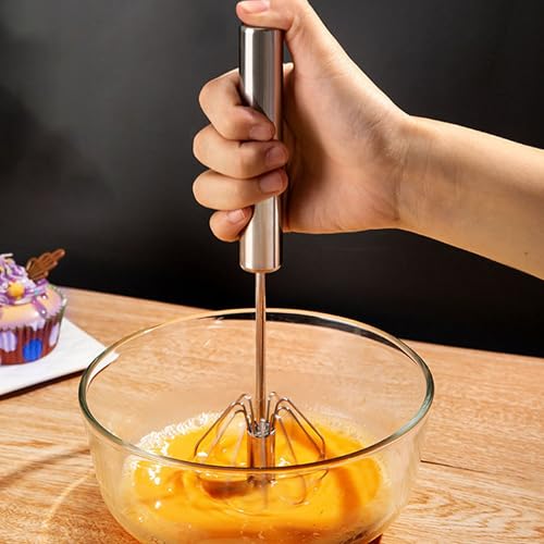Frusta a Mano, Rusta da Cucina in Acciaio Inossidabile, Frusta Semiautomatica, più lavoro e risparmio di tempo, Frusta di Cottura per Battere e Mescolare, Sbattere per mescolare/sbattere/rimestare