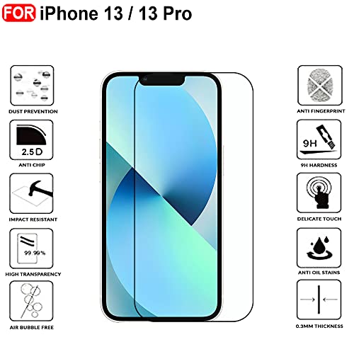 CEDO Tempered Glass for iPhone 13/13 Pro | Screen Protector Full HD Quality Tempered Glass Anti-Scratch Edge to Edge Coverage with Easy Installation Kit (Black) 3