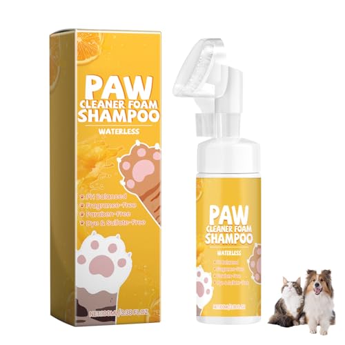 Pulitore zampe per cani gatti 100 ml, detergente naturale delicato per zampe di cane, senza risciacquo, schiuma detergente per zampe, accessorio per la cura del cane, accessorio per la cura del gatto