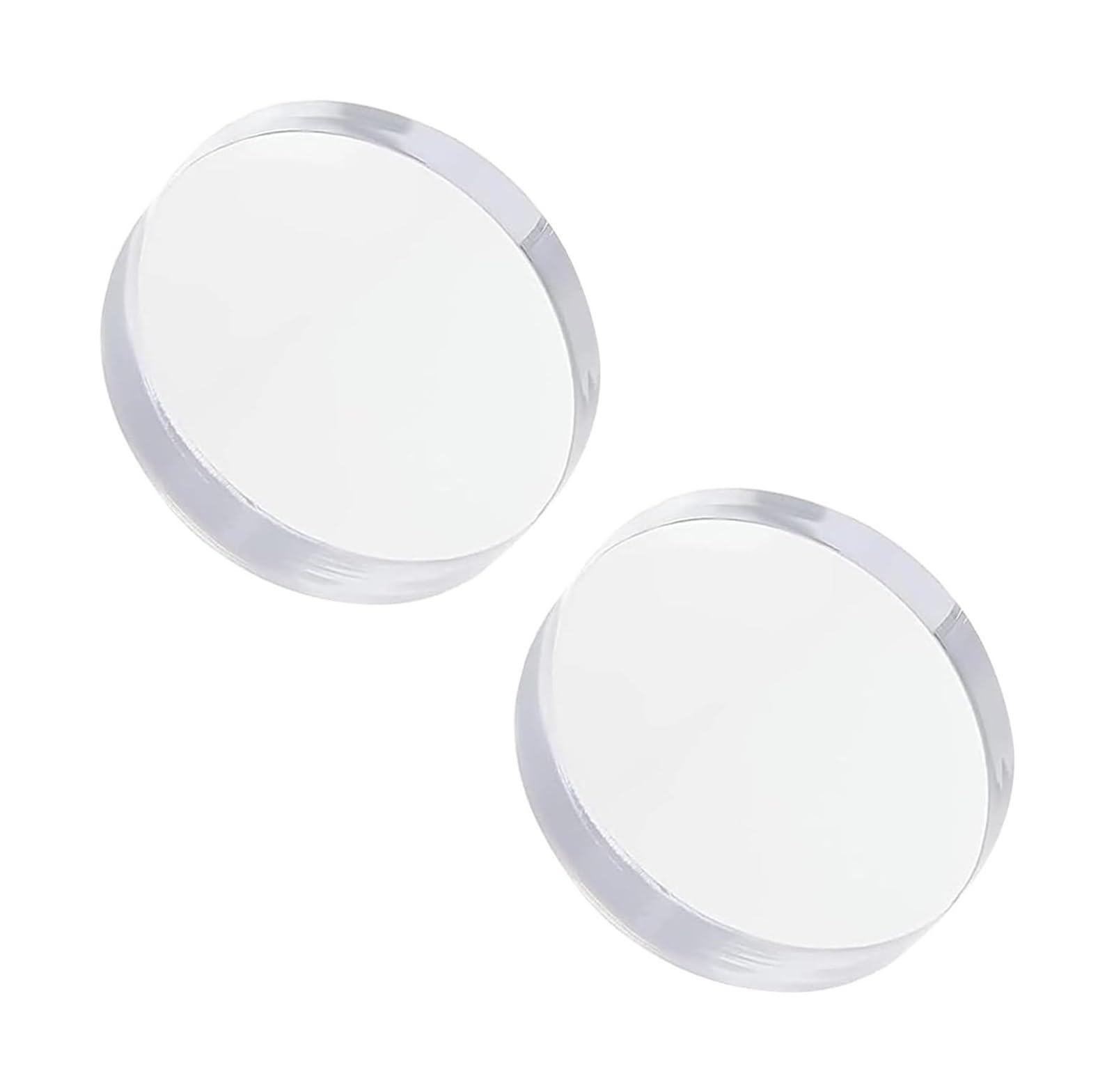 LQZAXSRDR Clear Acrylic Display Block, Acrylic Cylinder Display Block Clear Solid Polished Diameter 5-6cm Height 1-2cm 2 Pcs(Diameter 5cm,Height 1.5cm)