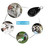 Diyife Hunde Clicker, Trainings-Clicker mit Elastischem Handschlaufe, Klicker mit Großem Knopf, Hundeerziehung und Hundetraining, für Hund, Katze, Pferd (2 Stück, Schwarz + Cyan)
