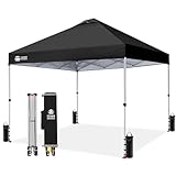 CROWN SHADES Patented 10ft x 10ft Outdoor Pop up Portable Shade Instant Folding Canopy with Carry Bag, Black