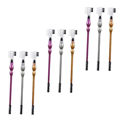 Mikinona 9Pcs Double Ended Eyebrow Comb and Eye Shadow Brush Multifunctional Makeup Tool for Women for Eyelash Comb and Eye Shadow Application