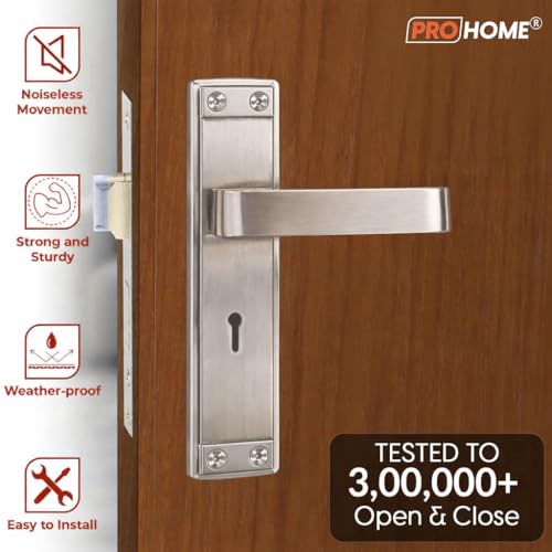 Image of PRO HOME Sentinel Mortise Main Door Lock Set with 6 Lever Mechanism, Heavy Duty MS Steel Body, Includes 2 Keys, Suitable for 25-40 mm Doors, 1 Year Warranty