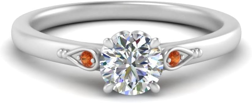Choose Your Gemstone Three Stone Delicate Leaf Ring Sterling Silver Round Shape 3 Stone Engagement Rings Everyday Jewelry Wedding Jewelry Handmade Gifts for Wife US Size 4 to 12