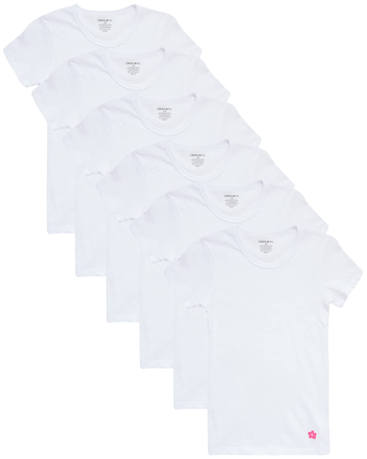 Limited TooGirls’ Undershirt – 100% Cotton No Show Comfort Crewneck Shirt (6 Pack, 2T-16)