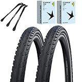 2 x Silento Fahrradreifen 28 x 1,60 Zoll 42-622 Reflexstreifen Schlauch wählbar + MSzweirad Reifenheber (AV Schlauch, 28 x 1,60 Zoll (42-622))