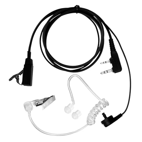 Pinganillo Walkie Talkie, 2 Pines Auricular de Vigilancia con Bobina, Compatible con Radio Bidireccional Kenwood Bao-Feng UV5R 888S RT24 RT27 HESENATE HT999