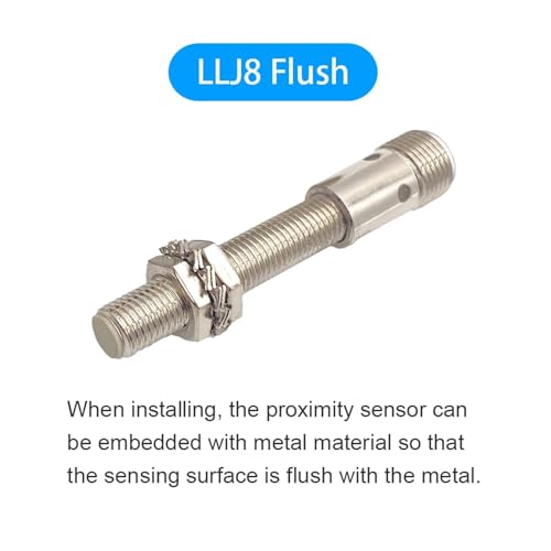 Sensor de proximidad M8 NPN NO inductivo con conector M12 cilíndrico de 4 pines LJ8A3 4