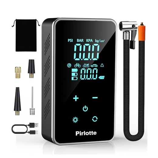 Tire Inflator Portable Air Compressor-Air Pump for Car-18000mAh Electric Air Compressor-Portable Air Pump Cordless-150 PSI Tire Pump with Touch Screen/Gauge/Light for Motorcycle, Bike, Ball (Black)