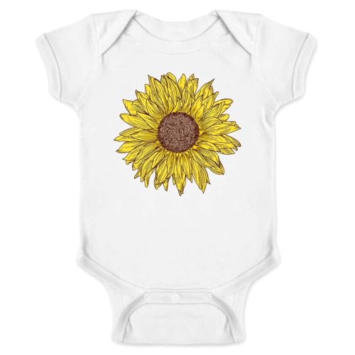 Sunflower Cute Retro Vintage Style Hippie Boho Infant Bodysuit White 6M
