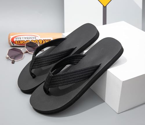 Unisex Comfort Flip-Flops Beach Pool Sandals for Men Women Summer Vacation Black 11-11.5 Women/10-10.5 Men4