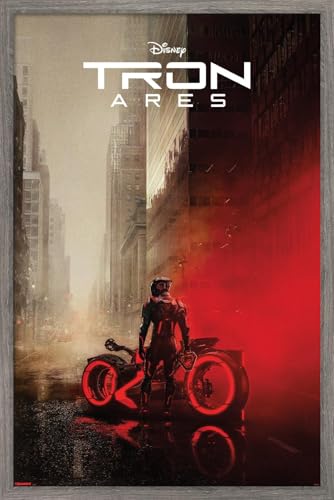 Disney Tron: Ares (2025) - Teaser One Sheet Wall Poster, 34L" x 22.4W", Barnwood Framed Version