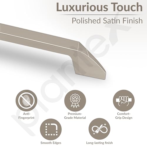 Image of Plantex Cabinet Handle /Kitchen Cabinet Door Handle /Wardrobe /96 mm Cupboard Handle /Door Pull-Push Handle for Home /Office - Pack of 2 (Satin)