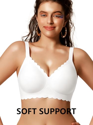 COCOMARTS Jelly Bras for Women No Underwire Push Up Bra White,M - image 2