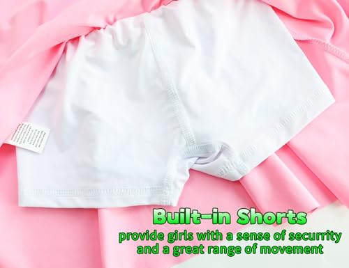 Image of Gnainach Girls Skorts High Waist Athletic Skirts with Shorts Stretchy Activewear for Teens Kids Performance Tennis