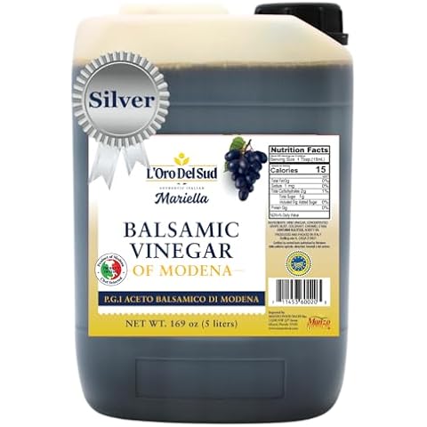 Premium Aged Balsamic Vinegar of Modena, IGP Certified, 5 liters (169 fl oz), Mariella, Product of Italy, Bulk Packaging Refill, Foodservice, Repacking, Restaurants, Home Use, L'Oro Del Sud Cover