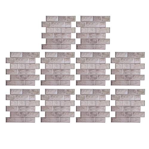 Azulejos de cerámica 3D Fdit de PVC autoadhesivo 30x30 cm con patrón de ladrillo