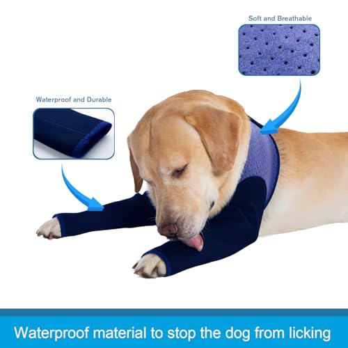 Coodeo Dog Recovery Sleeves, Cone Collar Alternative, Abrasion Resistant Dog Recovery Suit, Washable 2.5mm Thick and Waterproof, Pet Wounds Prevent Licking, Biting (Purple, L) by Coodeo - Image 3