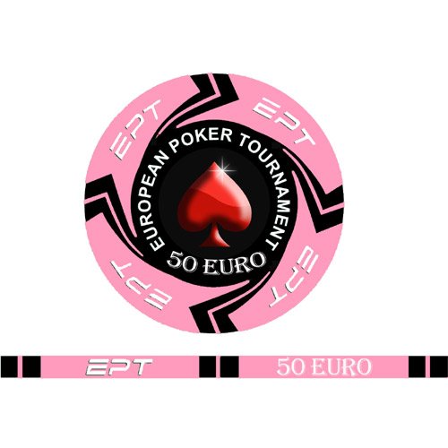 Replica EPT Ceramic Chips Value 50 Euro, for Poker Cash Games Blister Pack of 25 Chips, Orange - Image 4