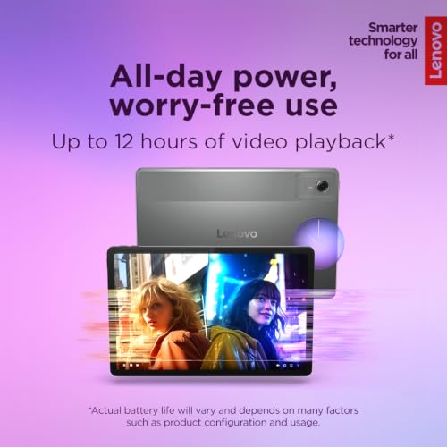 Image of Lenovo 11″ Tablet, 2.5K IPS Touchscreen Display (90Hz), 8-Core MediaTek Dimensity 6300, 8GB RAM, 512GB Storage (UFS+SD Card), All-Day Battery, Includes Stylus Pen + Protective Folio Case, Luna Grey