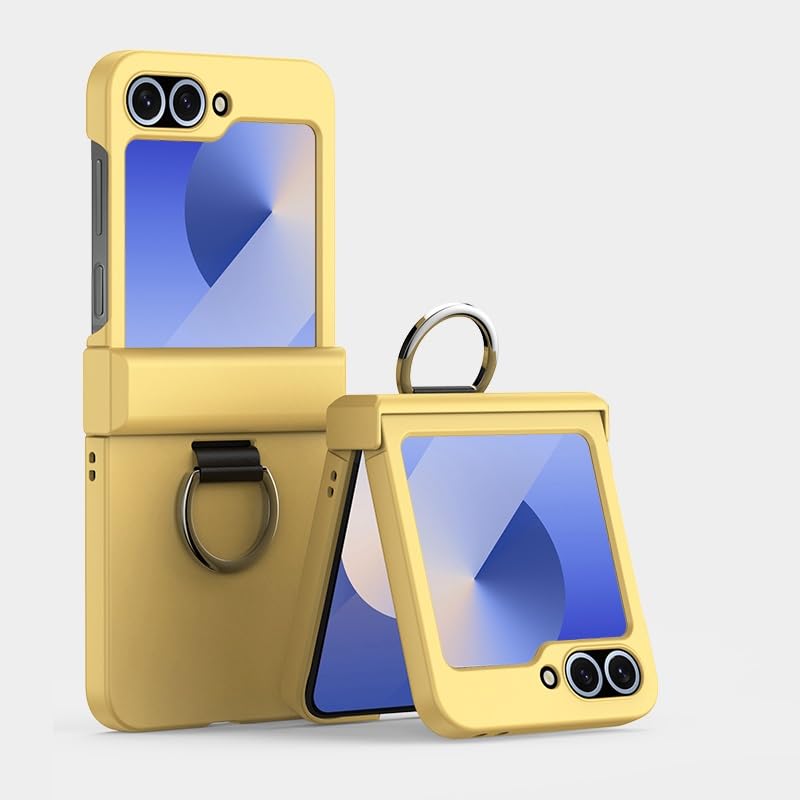 Coque Galaxy Z Flip 5 en polycarbonate rigide fine avec anneau et charnière