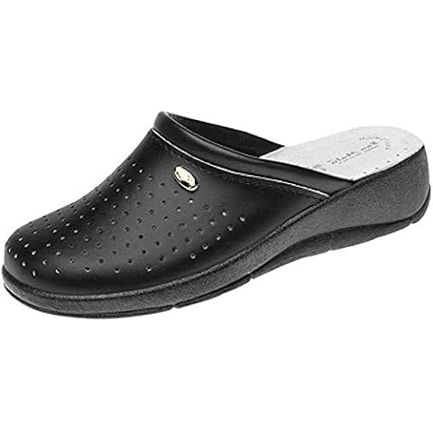 San Malo Women's Black Leather Clogs Cover