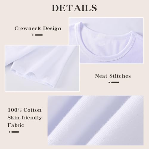 5 Pack Kids T-Shirt Cotton Short Sleeve Tee Shirts for Unisex Boys and Girls Toddler Summer Crew Neck Tops2