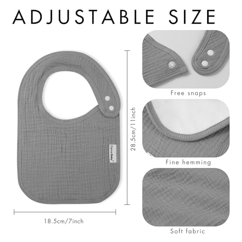 Image of Muslin Baby Bibs for Drooling and Teething,Bibs for Boys Girls