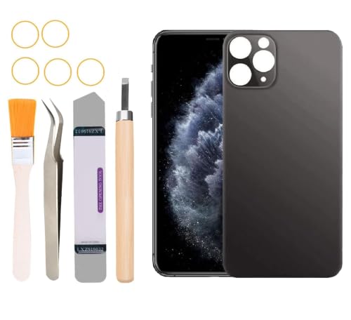 Vitre arrière pour iPhone 11 Pro gris de qualité supérieure avec outils