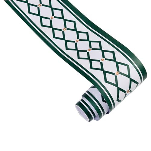 Aartner 10 m x 12 cm Cenefa autoadhesiva impermeable de PVC para papel pintado, cenefa autoadhesiva para el techo del armario de cocina, cenefa decorativa para techo (11)