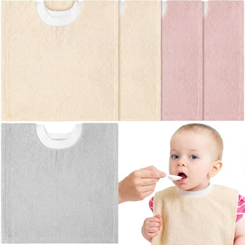 Foaincore 6 Pcs Pullover Baby Bibs Cotton Terry Toddler Absorbent Infant for Feeding and Drooling Towel Bib (Normal Colors)